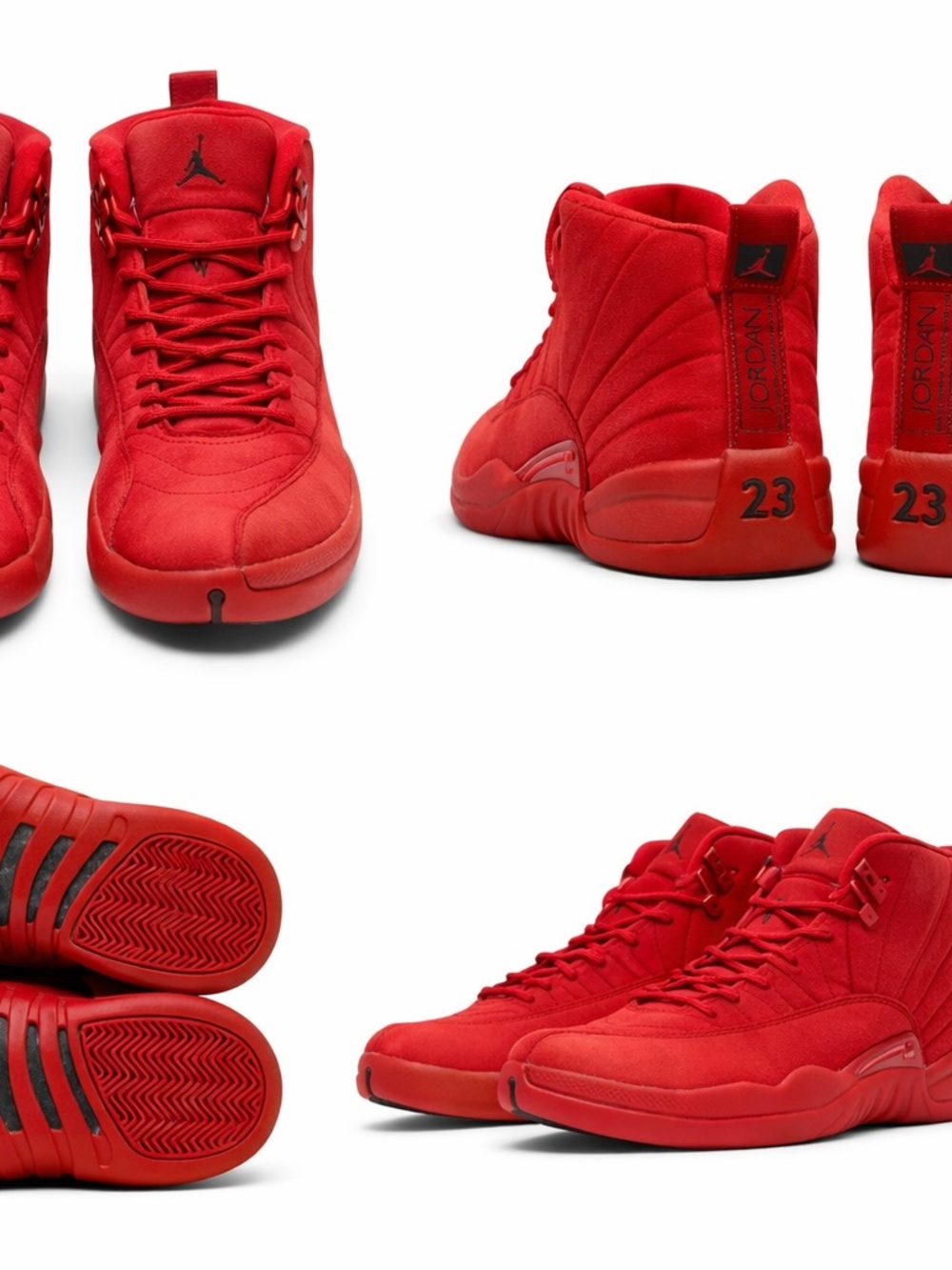 Jordan Men’s All-Red High-Top Basketball Sneakers